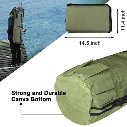 Fishing Bag Fishing Rod Reel Case Carrier Holder Fishing Pole Storage Bags Fishing Gear Organizer Travel Carry Case Bag by Shaddock