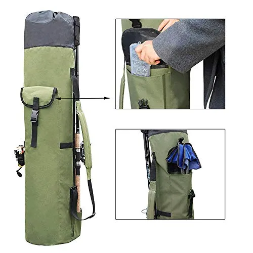 Fishing Bag Fishing Rod Reel Case Carrier Holder Fishing Pole Storage Bags Fishing Gear Organizer Travel Carry Case Bag by Shaddock