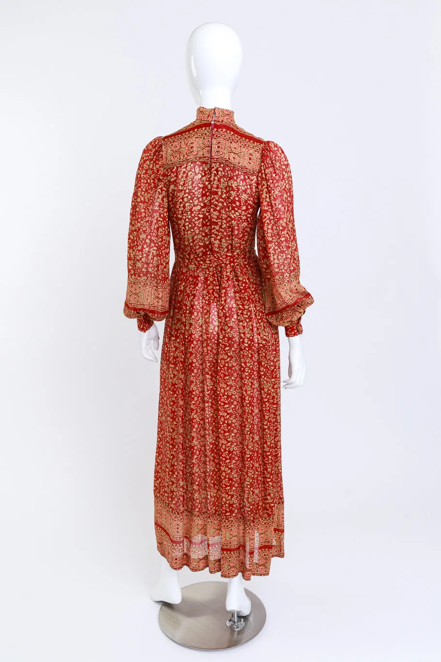 Floral Silk Peasant Dress