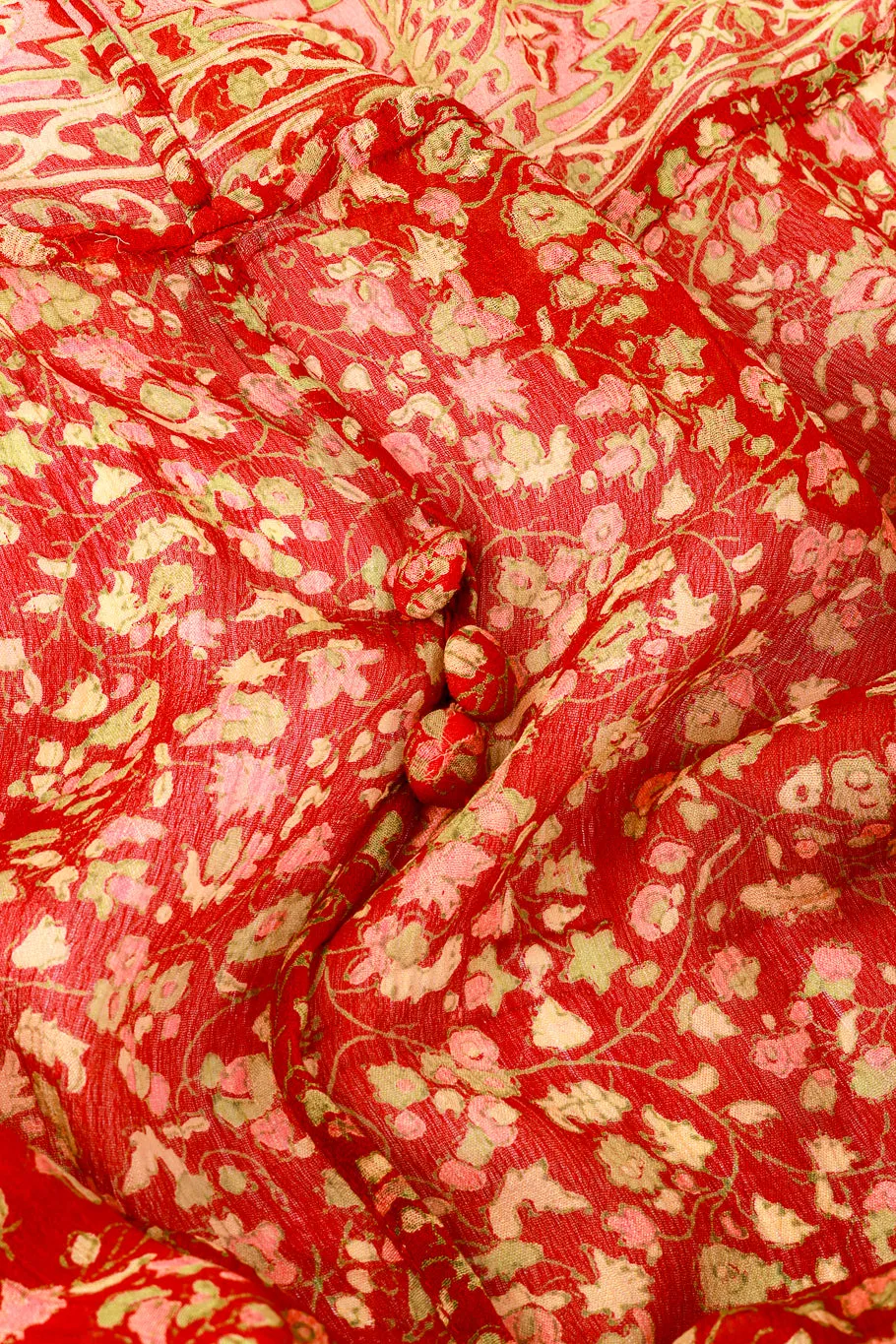 Floral Silk Peasant Dress