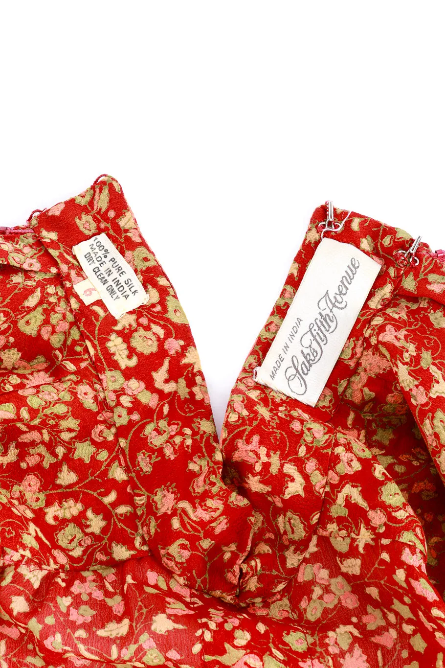 Floral Silk Peasant Dress