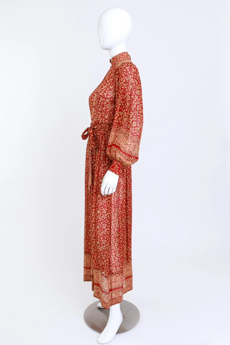 Floral Silk Peasant Dress