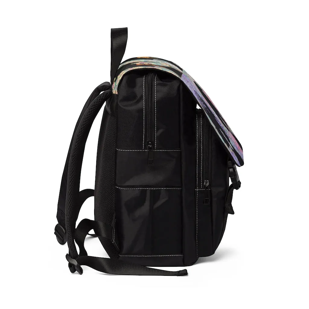 Four Flowers: Silhouette Series Unisex Casual Shoulder Backpack