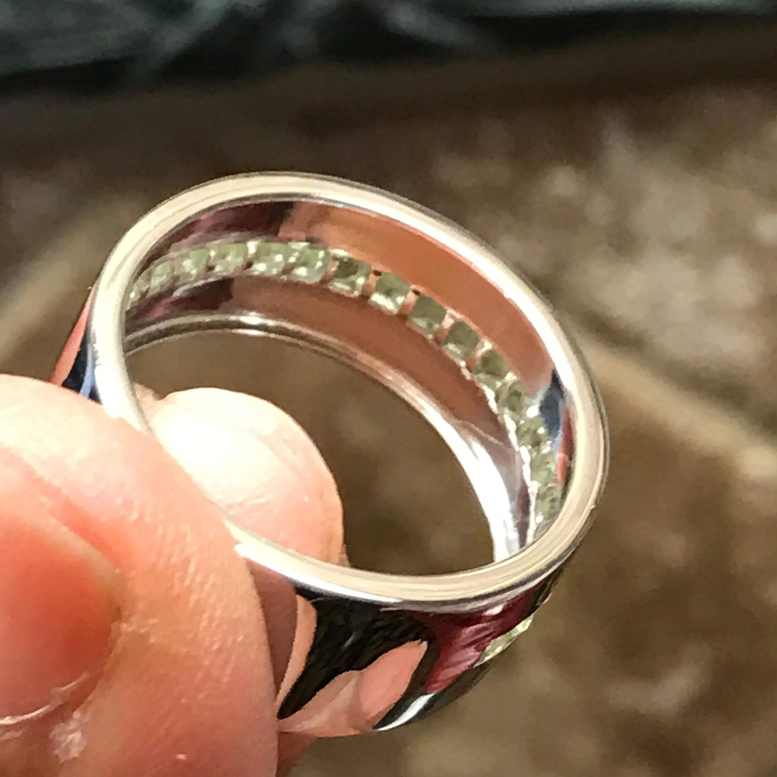 Genuine 2ct Green Peridot 925 Solid Sterling Silver Men's Ring Size 6, 7, 8, 9, 10, 11, 12, 13