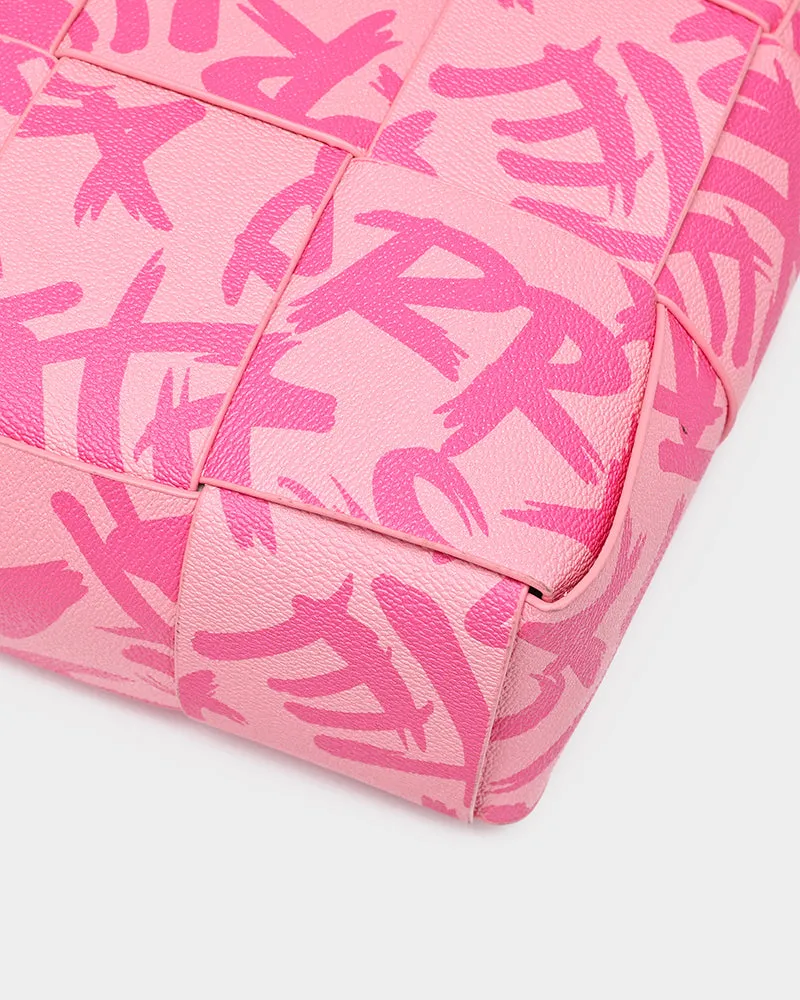 Graffiti Tote Bag in Pink