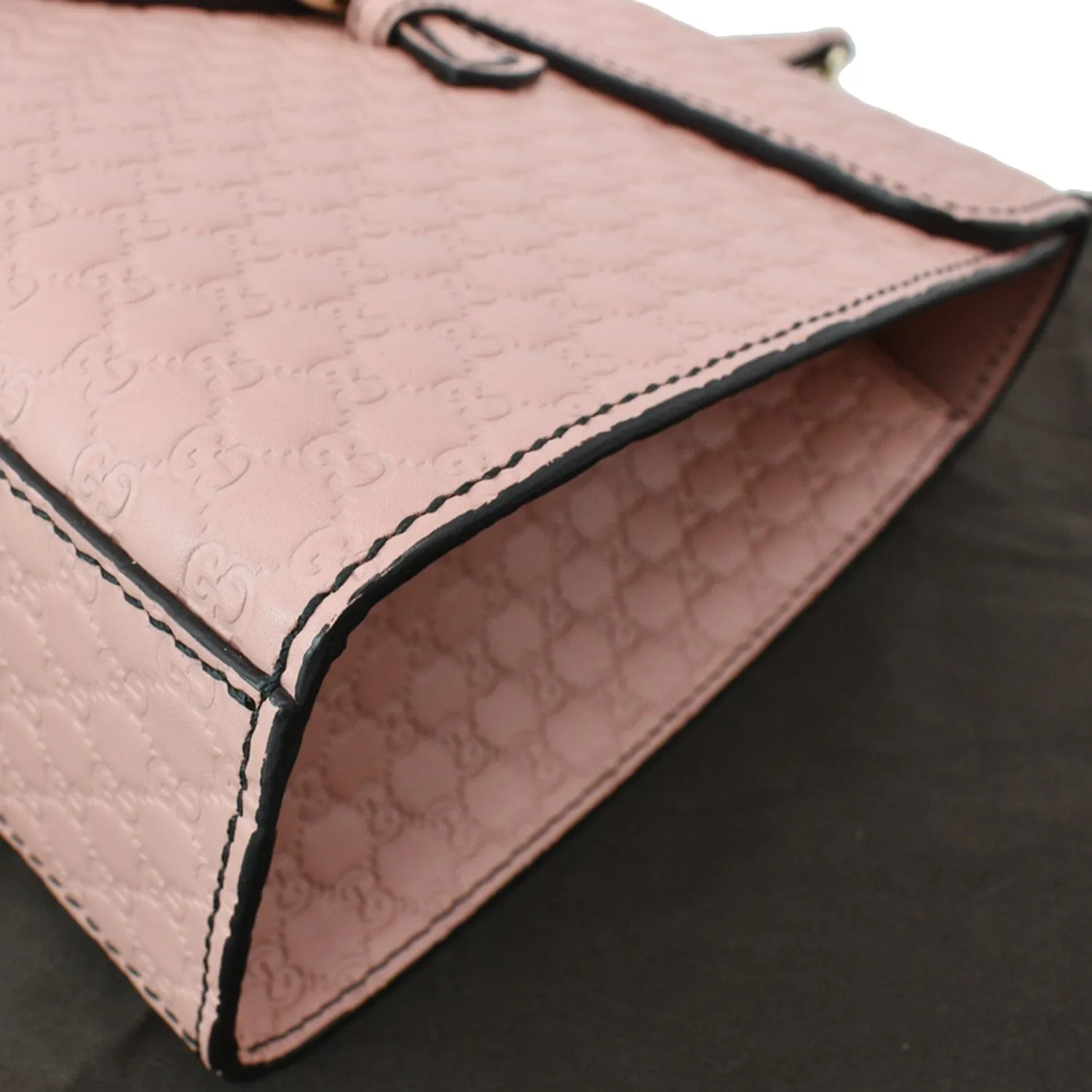 GUCCI Emily Medium GG Guccissima Leather Chain Shoulder Bag Light Pink 449635
