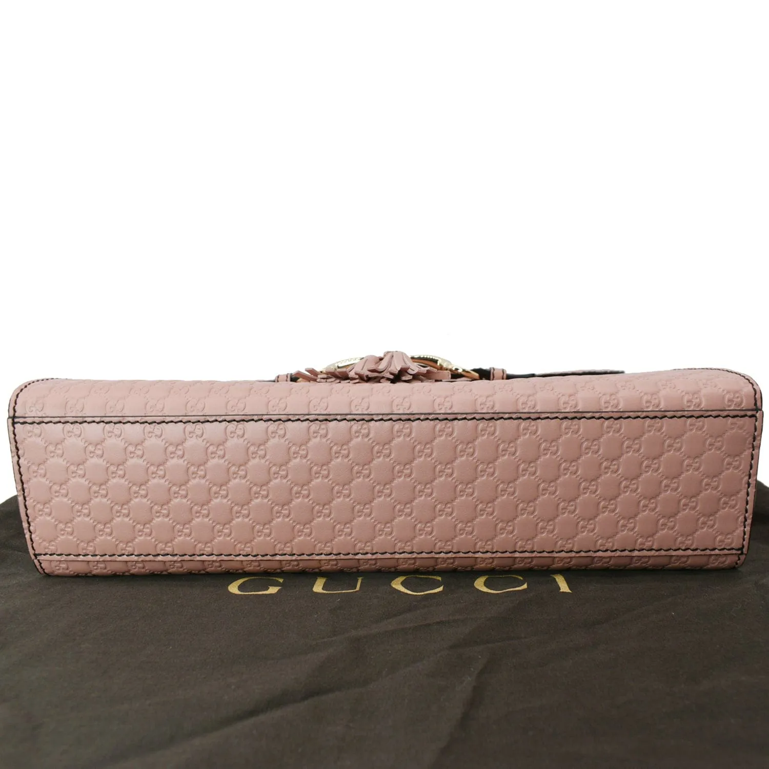 GUCCI Emily Medium GG Guccissima Leather Chain Shoulder Bag Light Pink 449635