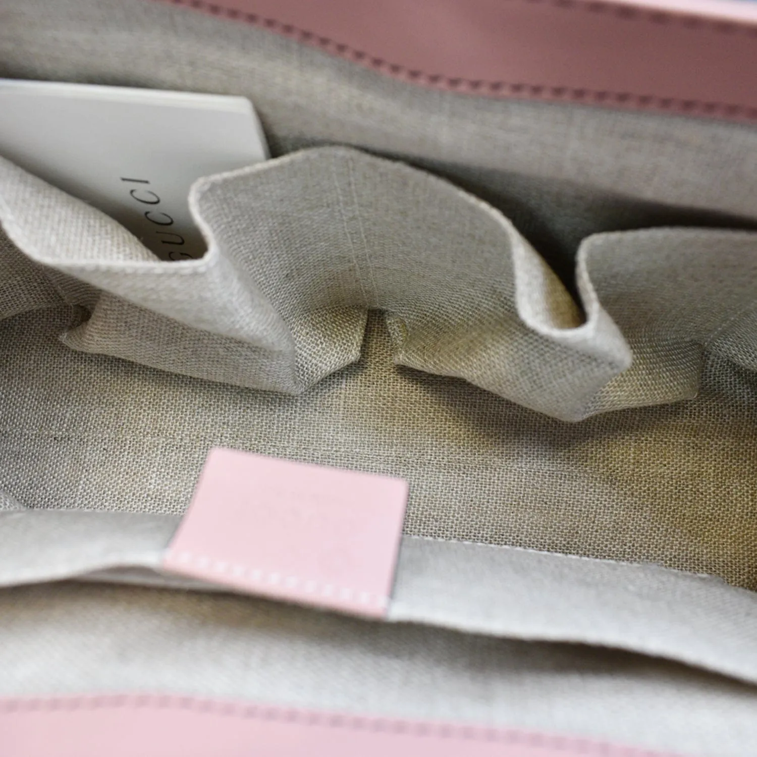 GUCCI Emily Medium GG Guccissima Leather Chain Shoulder Bag Light Pink 449635