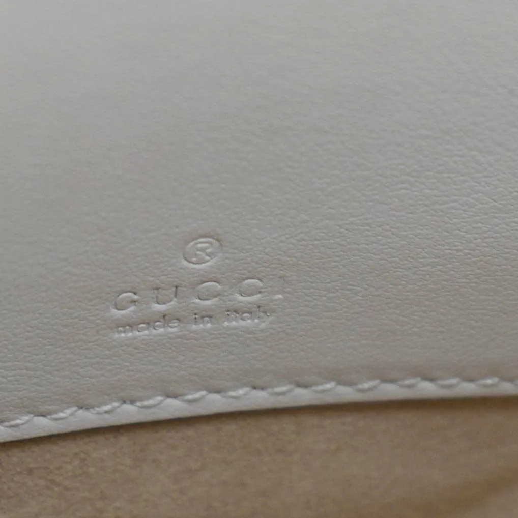 GUCCI GG Marmont Mini Matelasse Leather Shoulder Bag White 699759