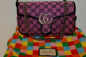Gucci GG Marmont Shoulder Bag in Pink with Real Authentication Certificate