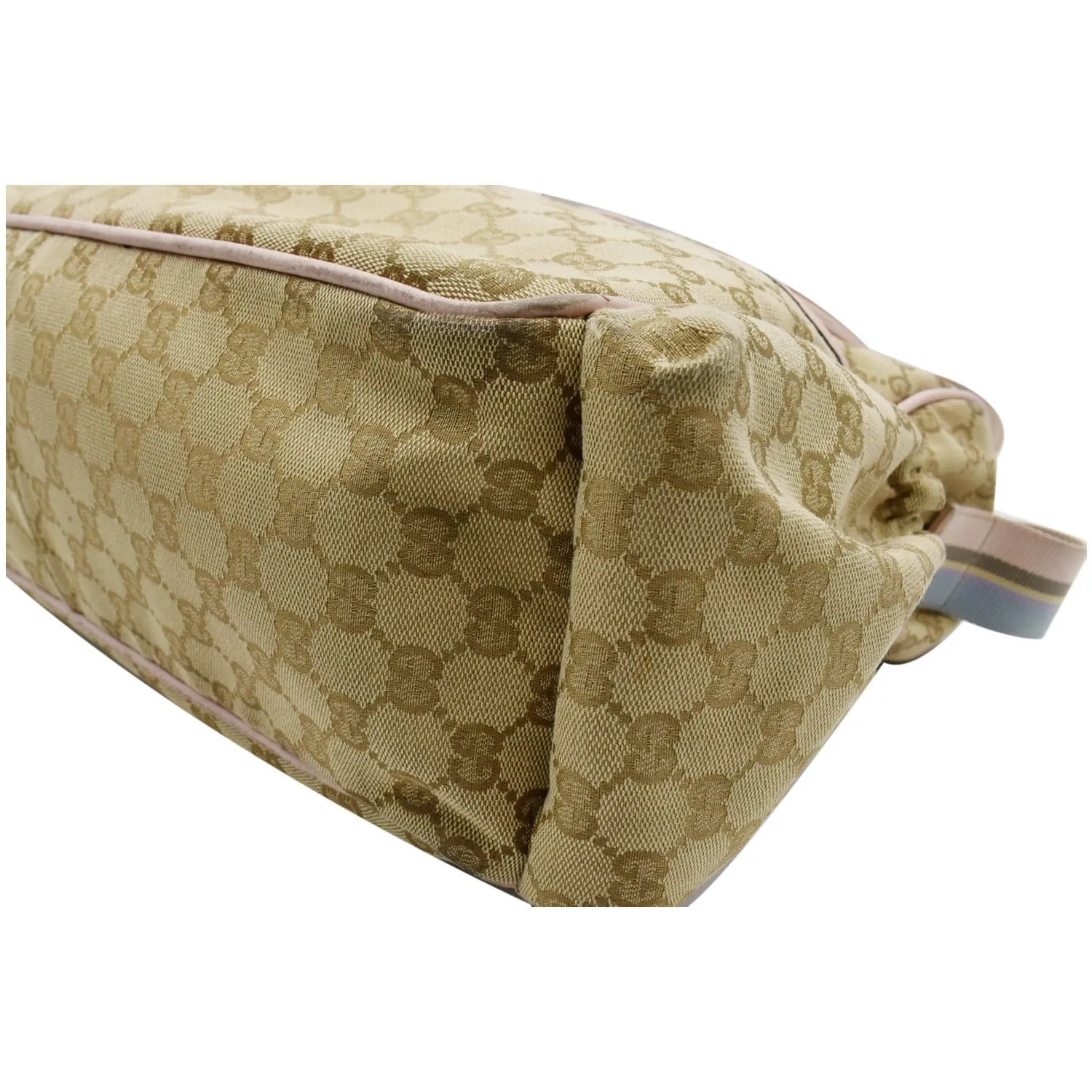 GUCCI Large Diaper GG Supreme Canvas Shoulder Bag Pink 123326