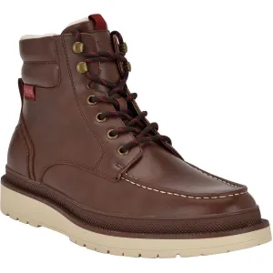 Guess Mens Chesley Solid Faux Leather Combat & Lace-Up Boots