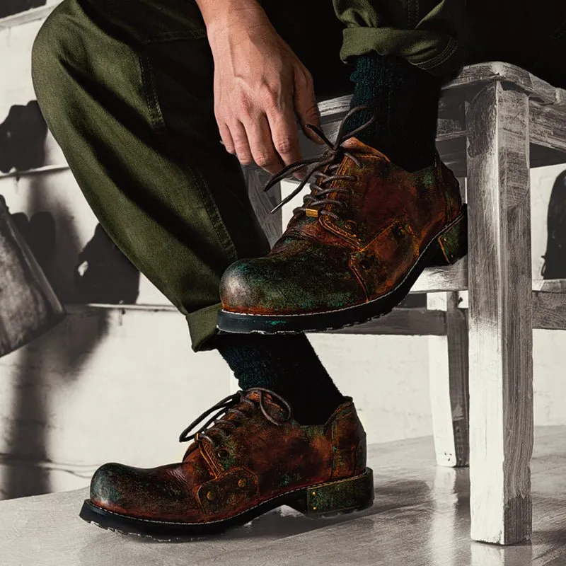 Handmade patina men's and women's shoes
