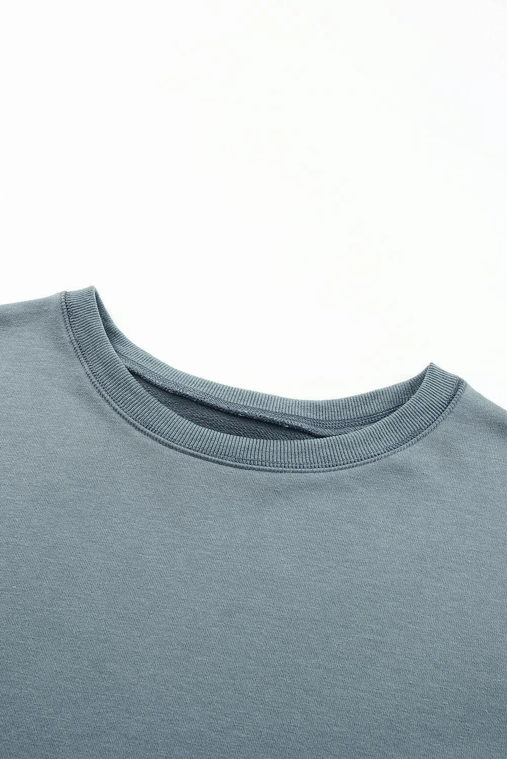 Hazel Blues® | Side Slit Drop Shoulder Sweatshirt