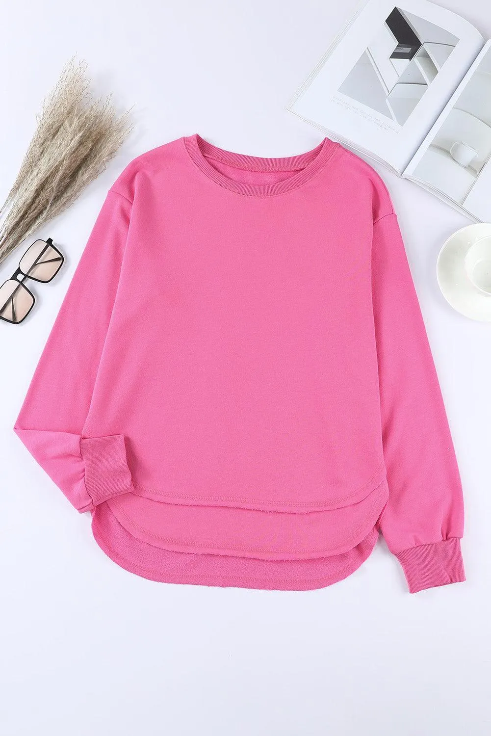 Hazel Blues® | Side Slit Drop Shoulder Sweatshirt