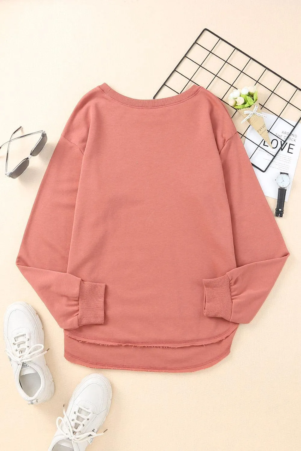 Hazel Blues® | Side Slit Drop Shoulder Sweatshirt