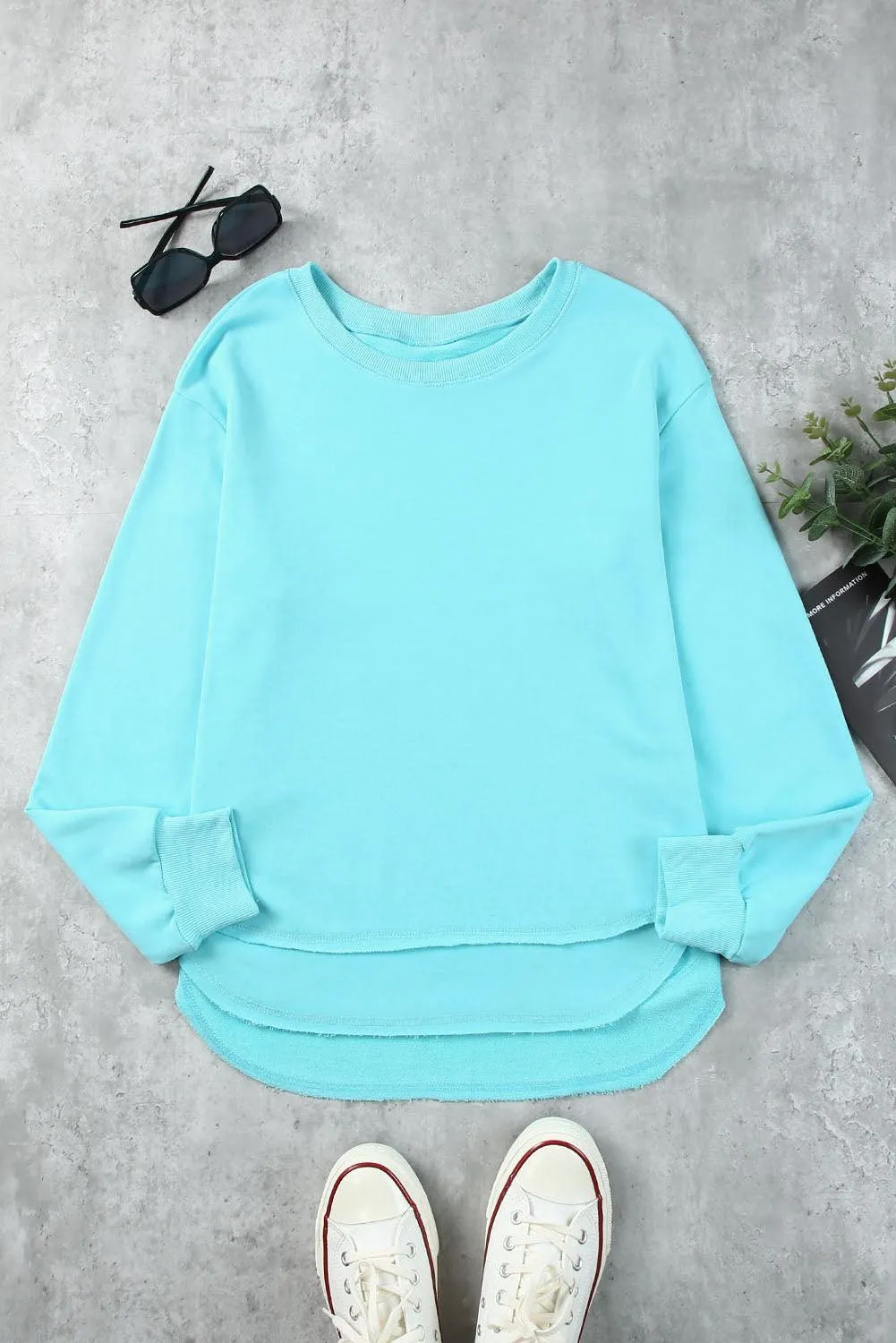 Hazel Blues® | Side Slit Drop Shoulder Sweatshirt