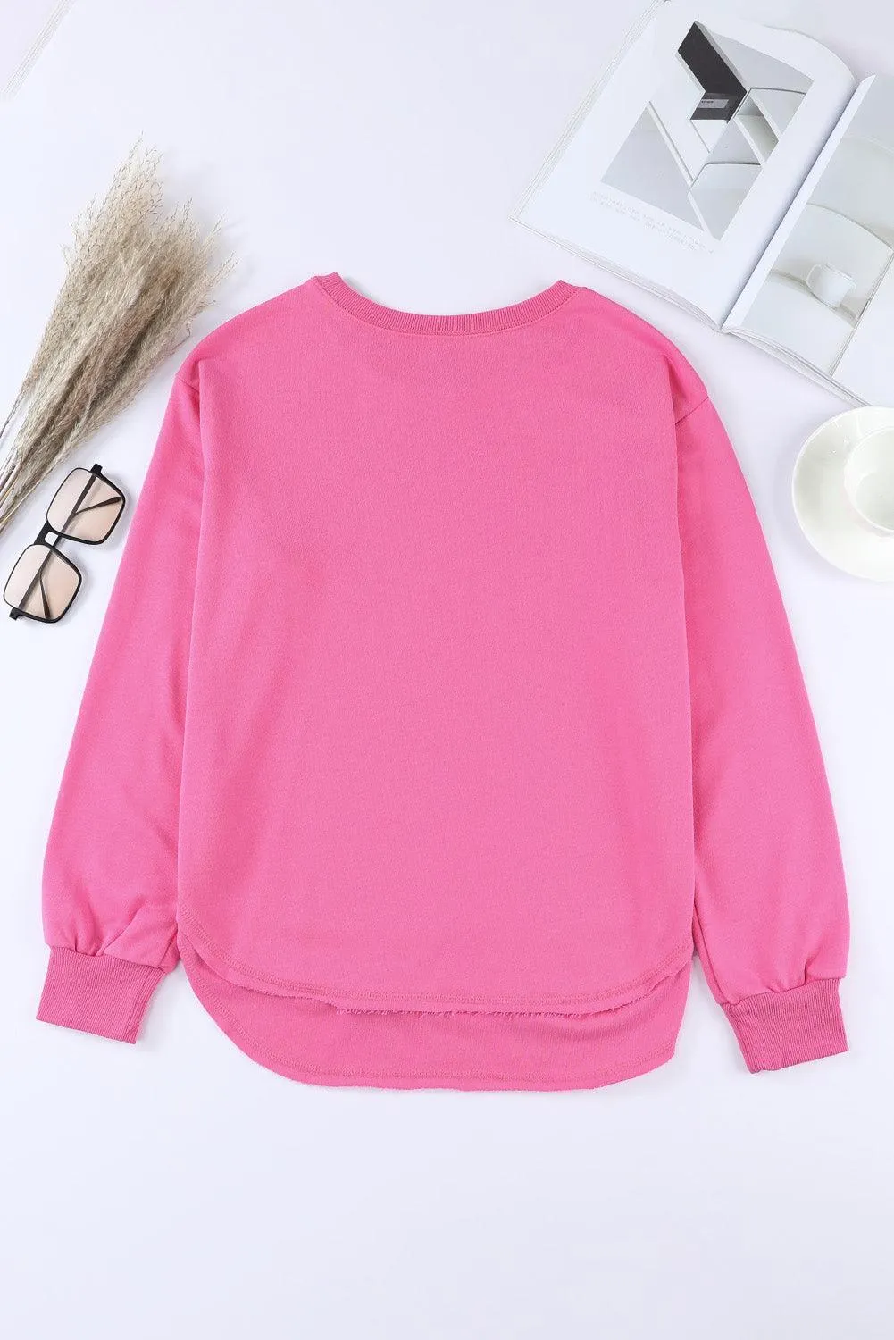 Hazel Blues® | Side Slit Drop Shoulder Sweatshirt