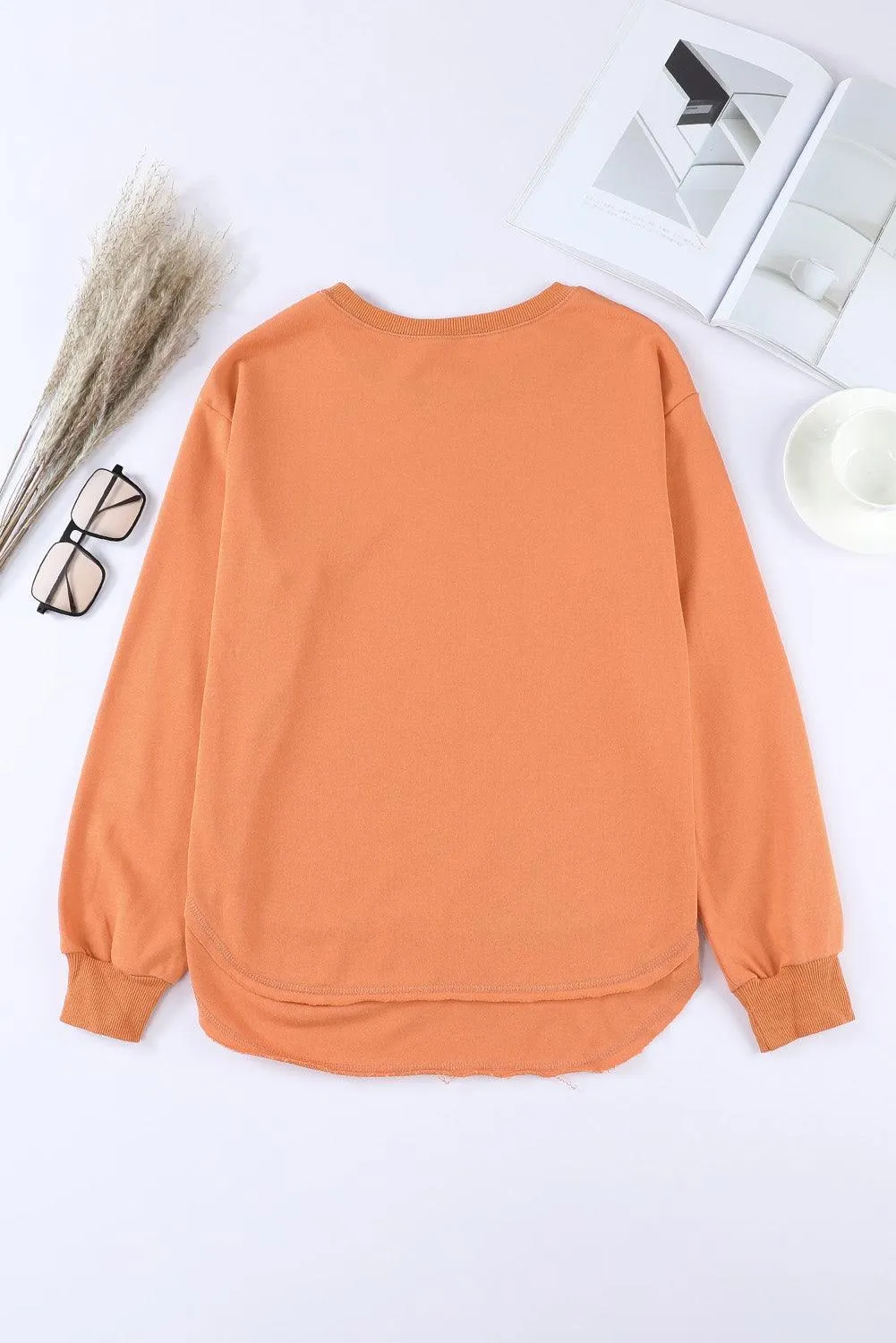 Hazel Blues® | Side Slit Drop Shoulder Sweatshirt