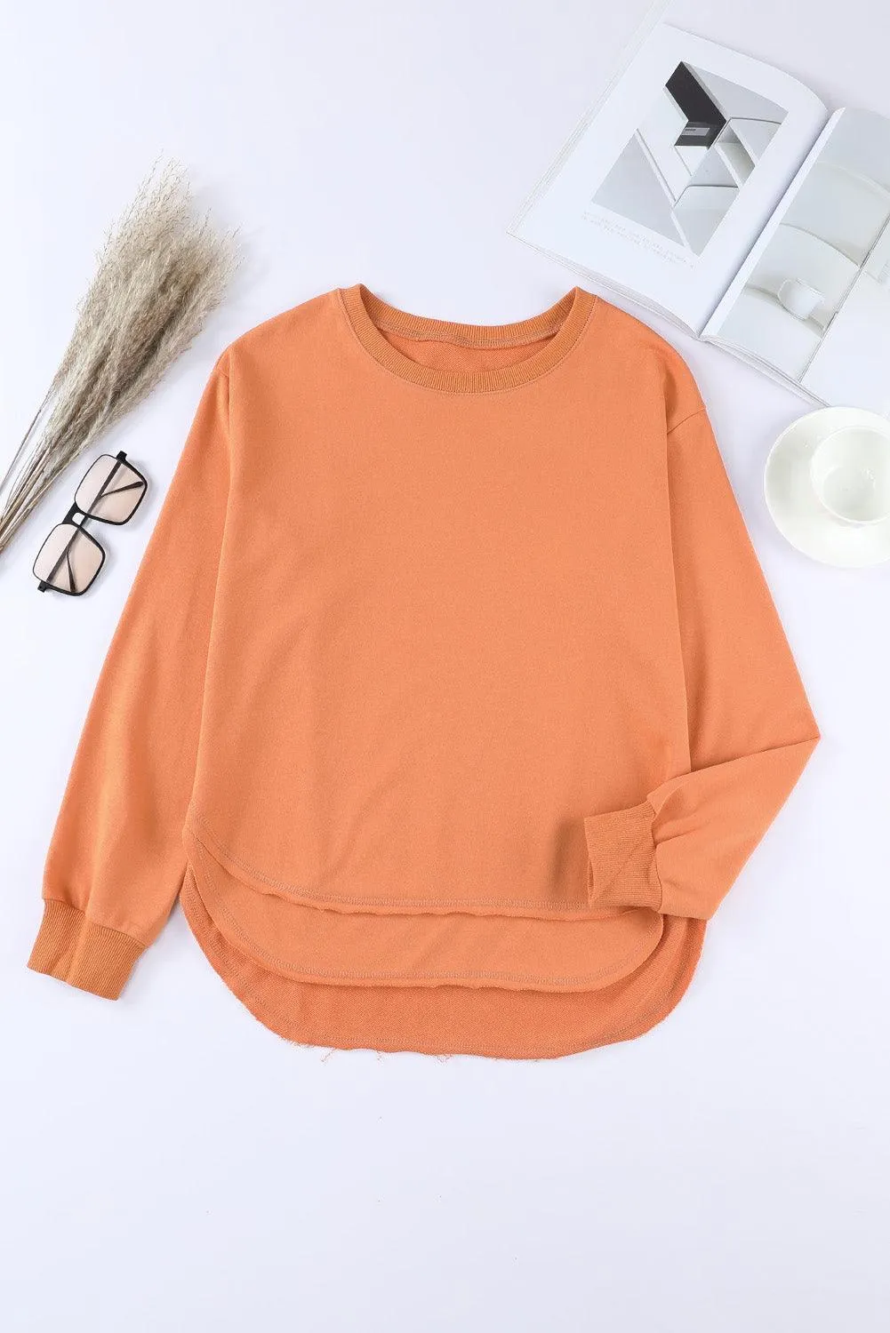 Hazel Blues® | Side Slit Drop Shoulder Sweatshirt