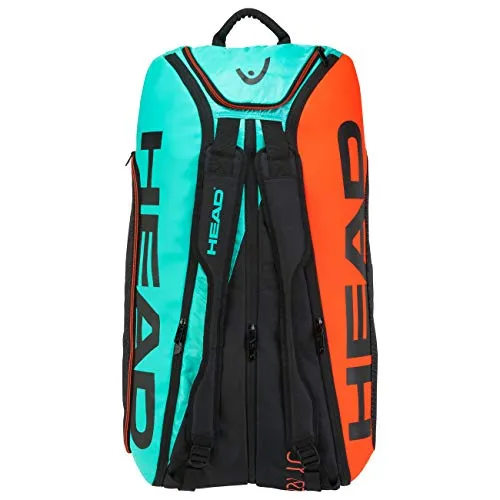 HEAD Tour Team 12R Polyester Professional Tournament Tennis Kit Bag Compartments: Three | Capacity: 12 Racquets | Ventilated Shoe Compartment | Colour : Black-Teal