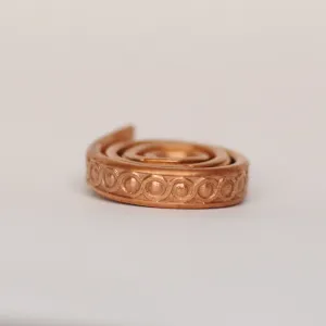 Heavy Ring band or bracelet shank 5.5mm x 2mm Intertwined dots copper, brass, bronze, nickel silver