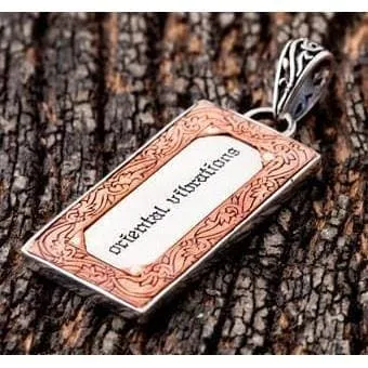 Japanese Dragon Tag Sterling Silver Men's Biker Pendant