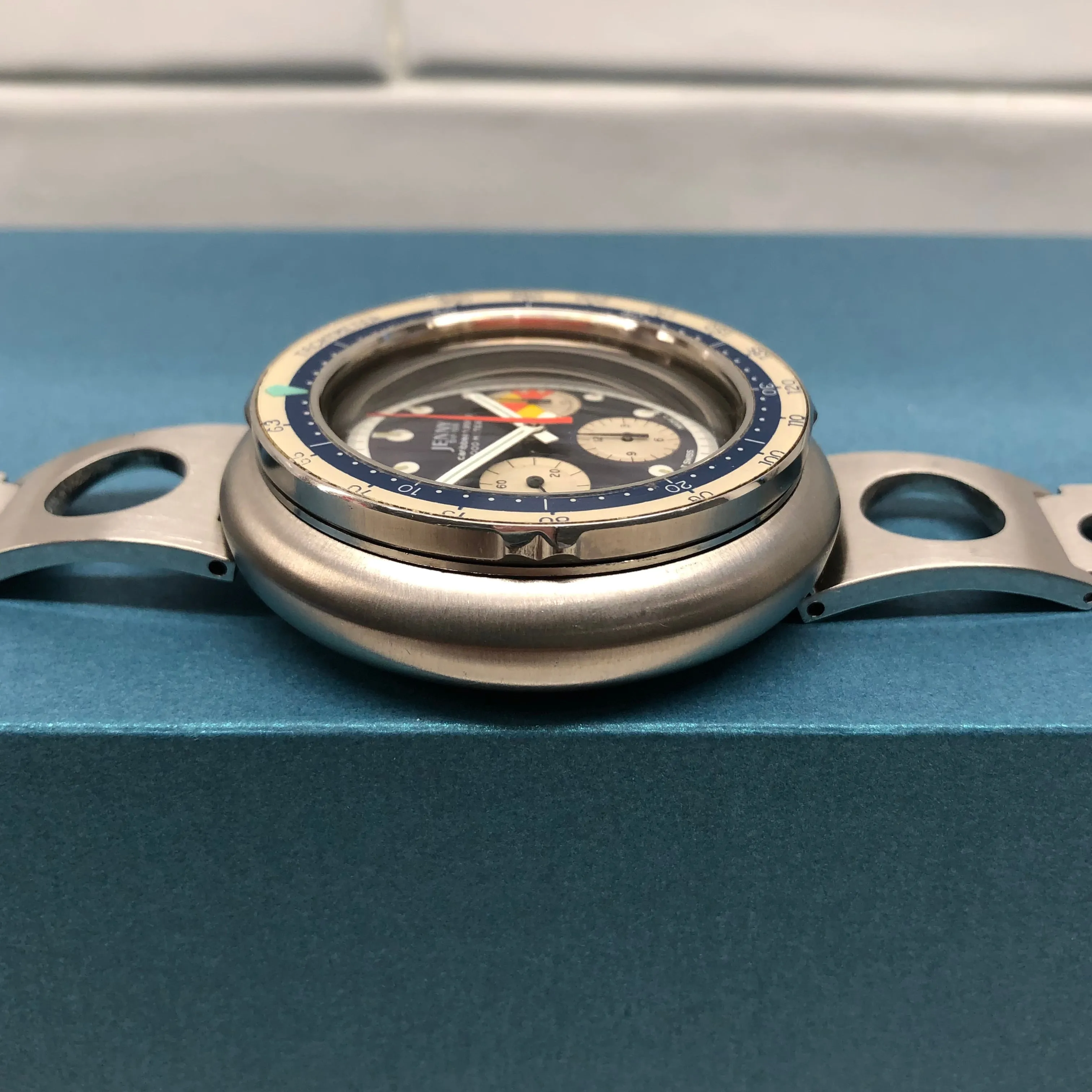 Jenny Swiss Caribbean 2000 Vintage Diver Chronograph Valjoux 72 Tropical Wristwatch