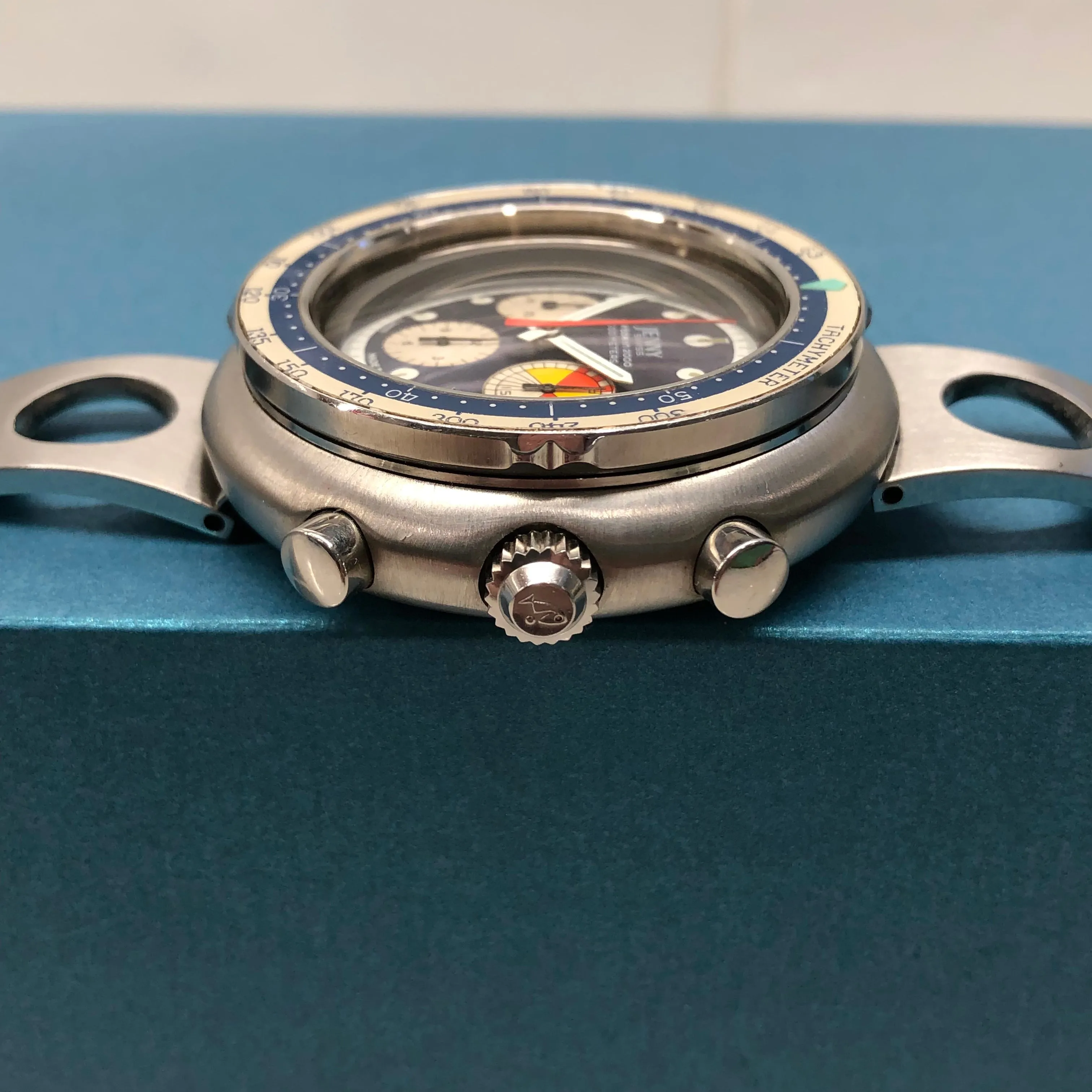 Jenny Swiss Caribbean 2000 Vintage Diver Chronograph Valjoux 72 Tropical Wristwatch