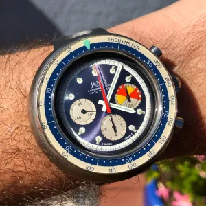 Jenny Swiss Caribbean 2000 Vintage Diver Chronograph Valjoux 72 Tropical Wristwatch