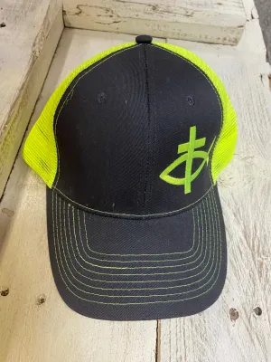 Jesus Fish Hat - Neon