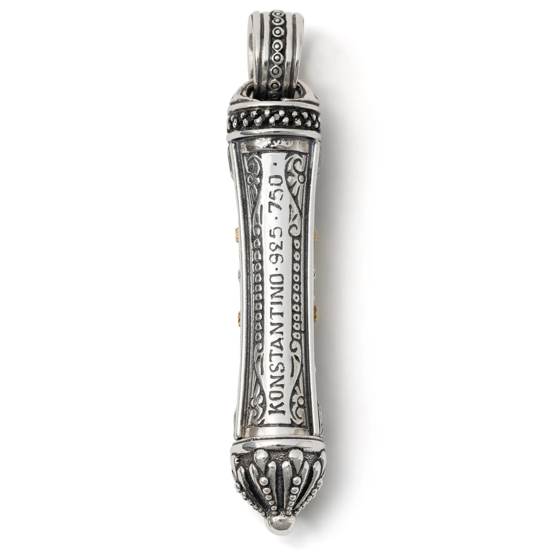 Konstantino Men's Sterling Silver, 18K Gold Spinal Scroll, Stavros Collection