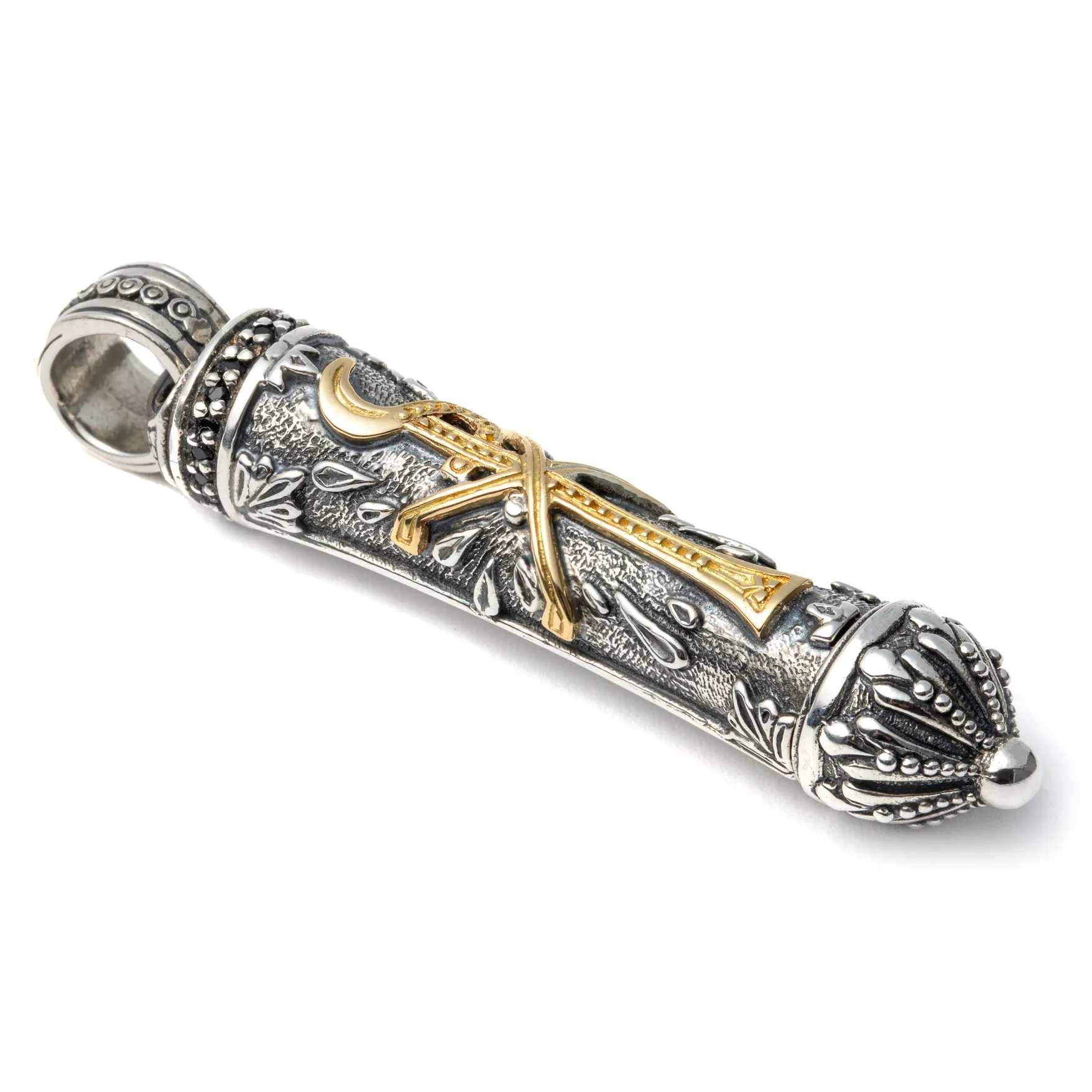 Konstantino Men's Sterling Silver, 18K Gold Spinal Scroll, Stavros Collection