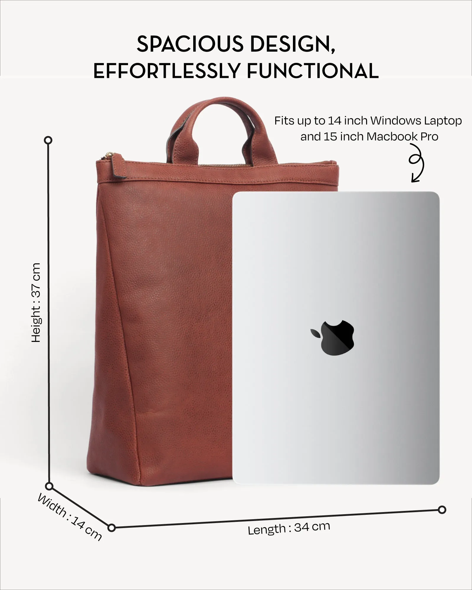 Kyoto Backpack - Cognac Brown