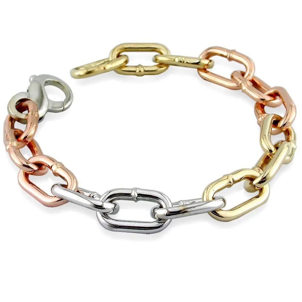 Large Marked Oval Link Bracelet
