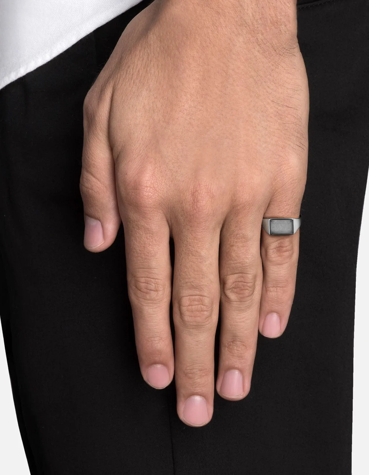 Lennox Chalcedony Pinky Ring, Sterling Silver