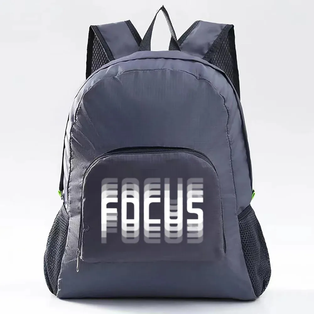 Lightweight Foldable Backpack Sports Travel Hiking Climbing Bag Text Printed Portable Outdoor Pack for Women Men Travel Storage