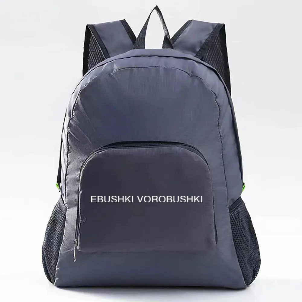 Lightweight Foldable Backpack Sports Travel Hiking Climbing Bag Text Printed Portable Outdoor Pack for Women Men Travel Storage