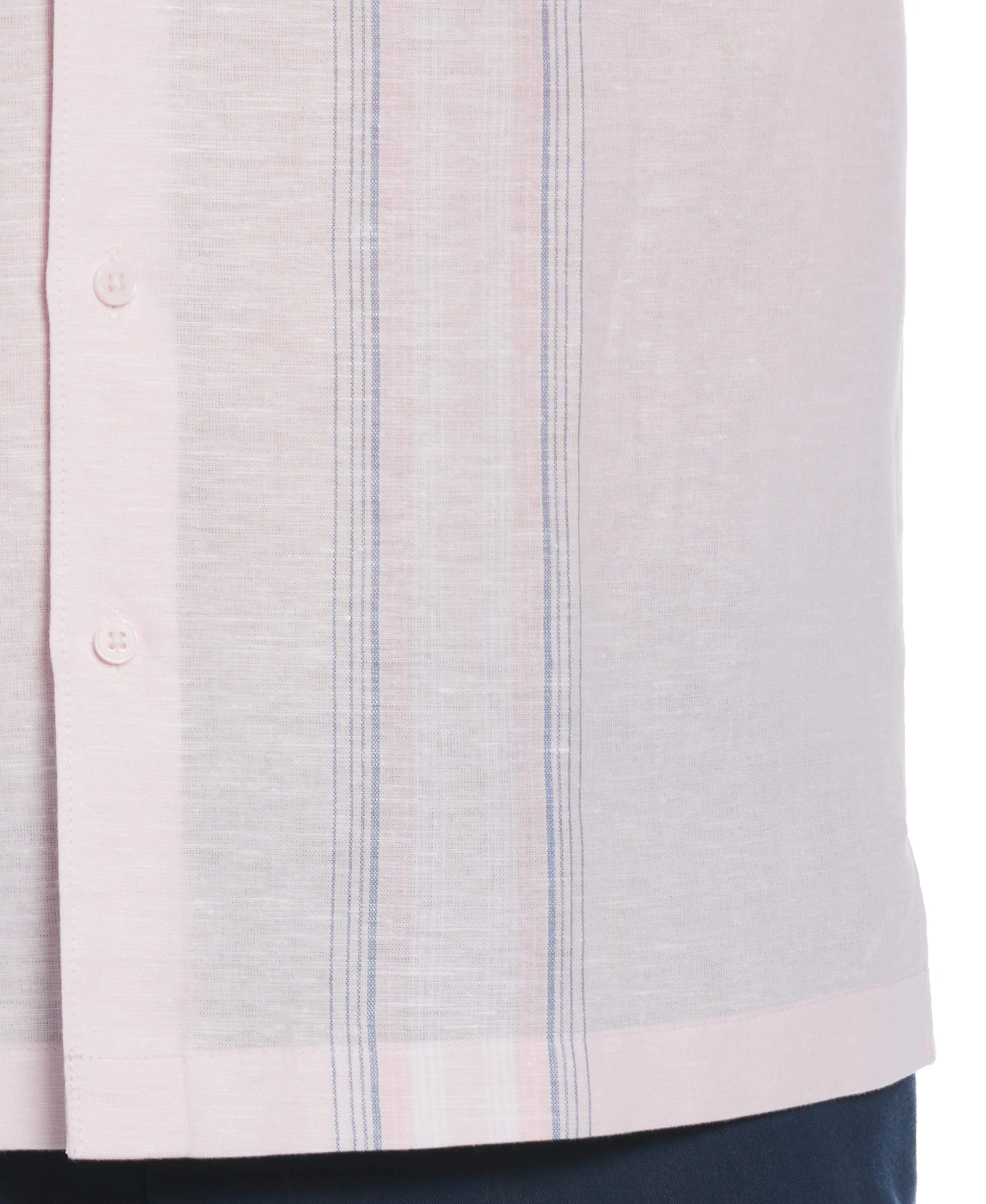 Linen Blend Tri-Color Panel Shirt
