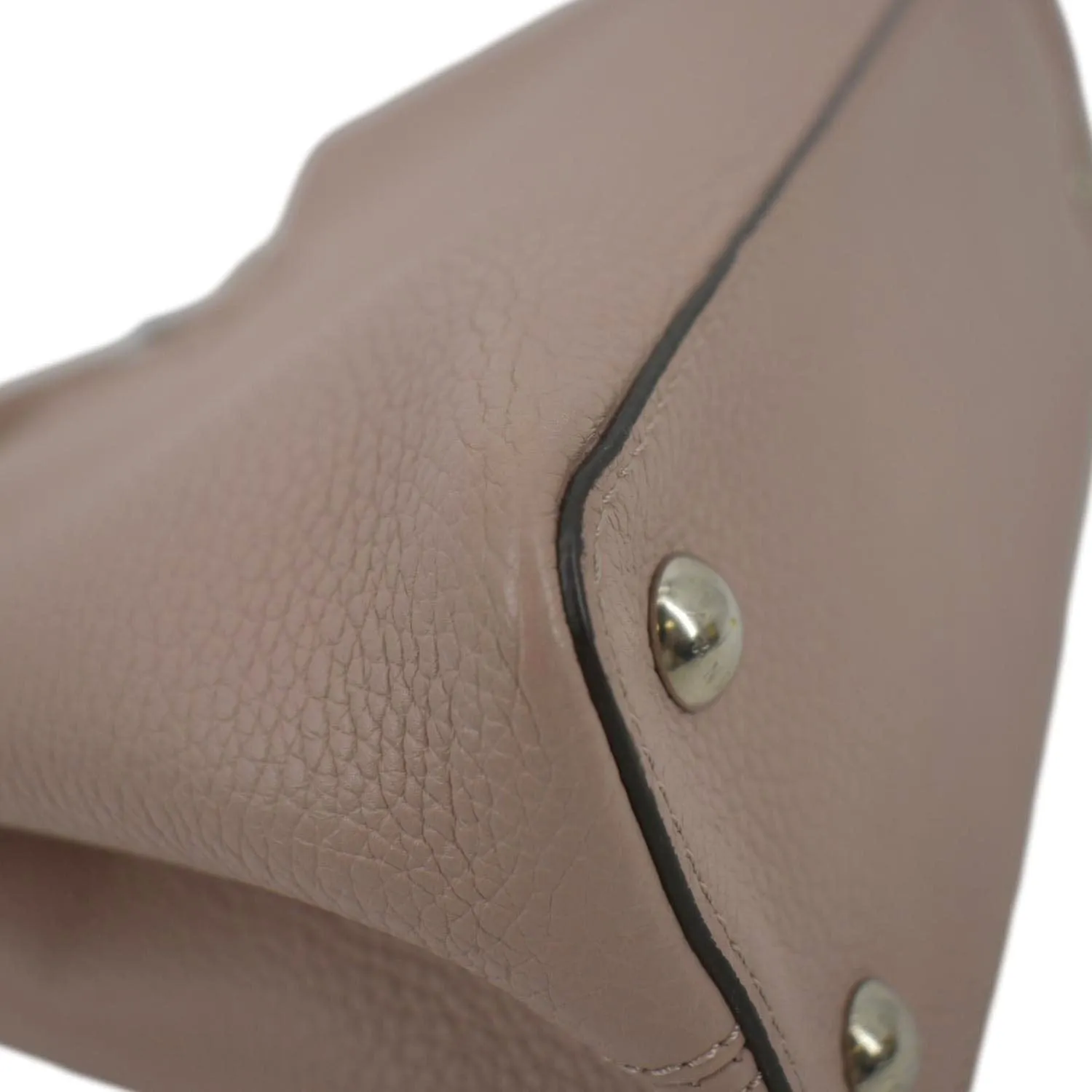 LOUIS VUITTON Capucines MM Taurillon Leather Shoulder Bag Soft Pink