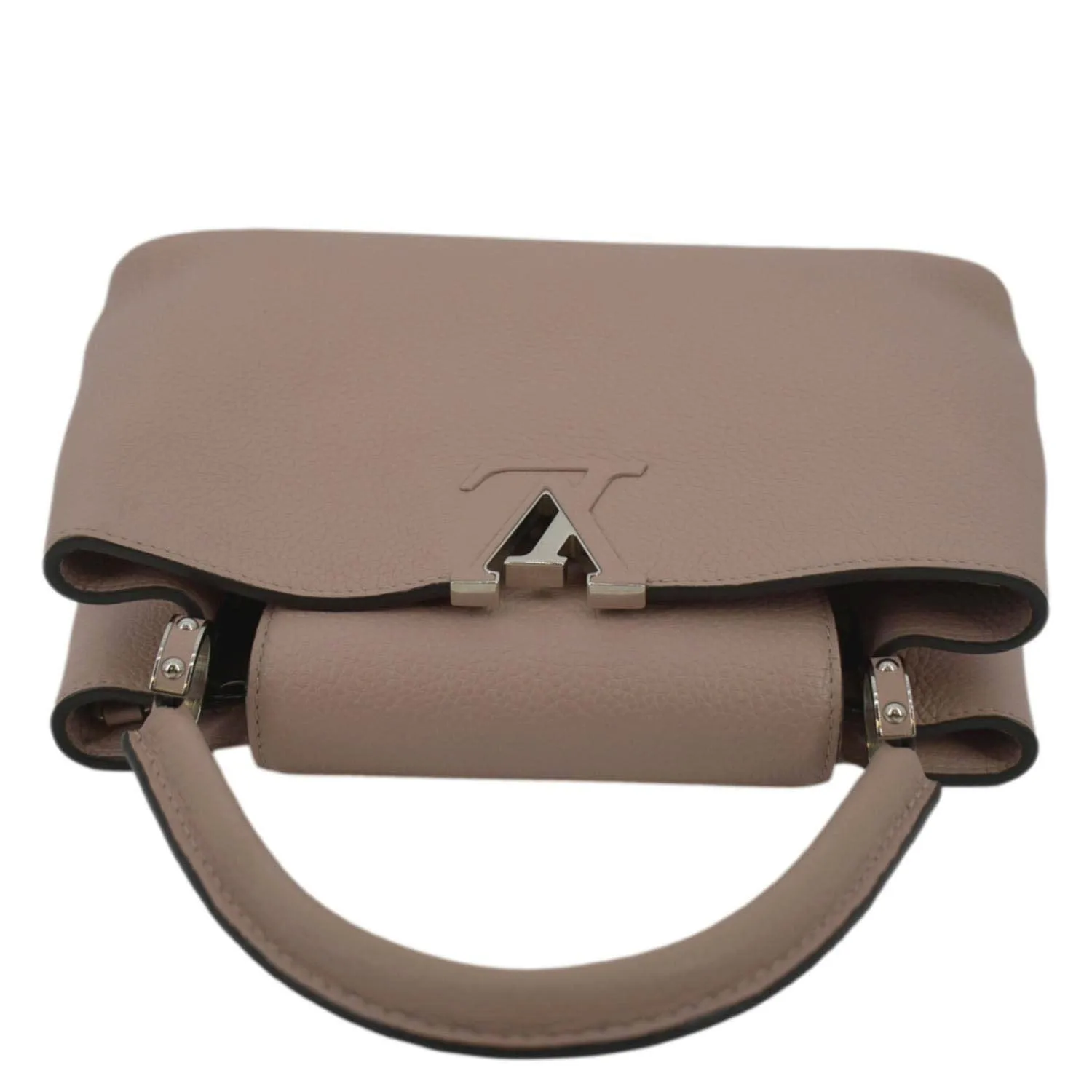LOUIS VUITTON Capucines MM Taurillon Leather Shoulder Bag Soft Pink
