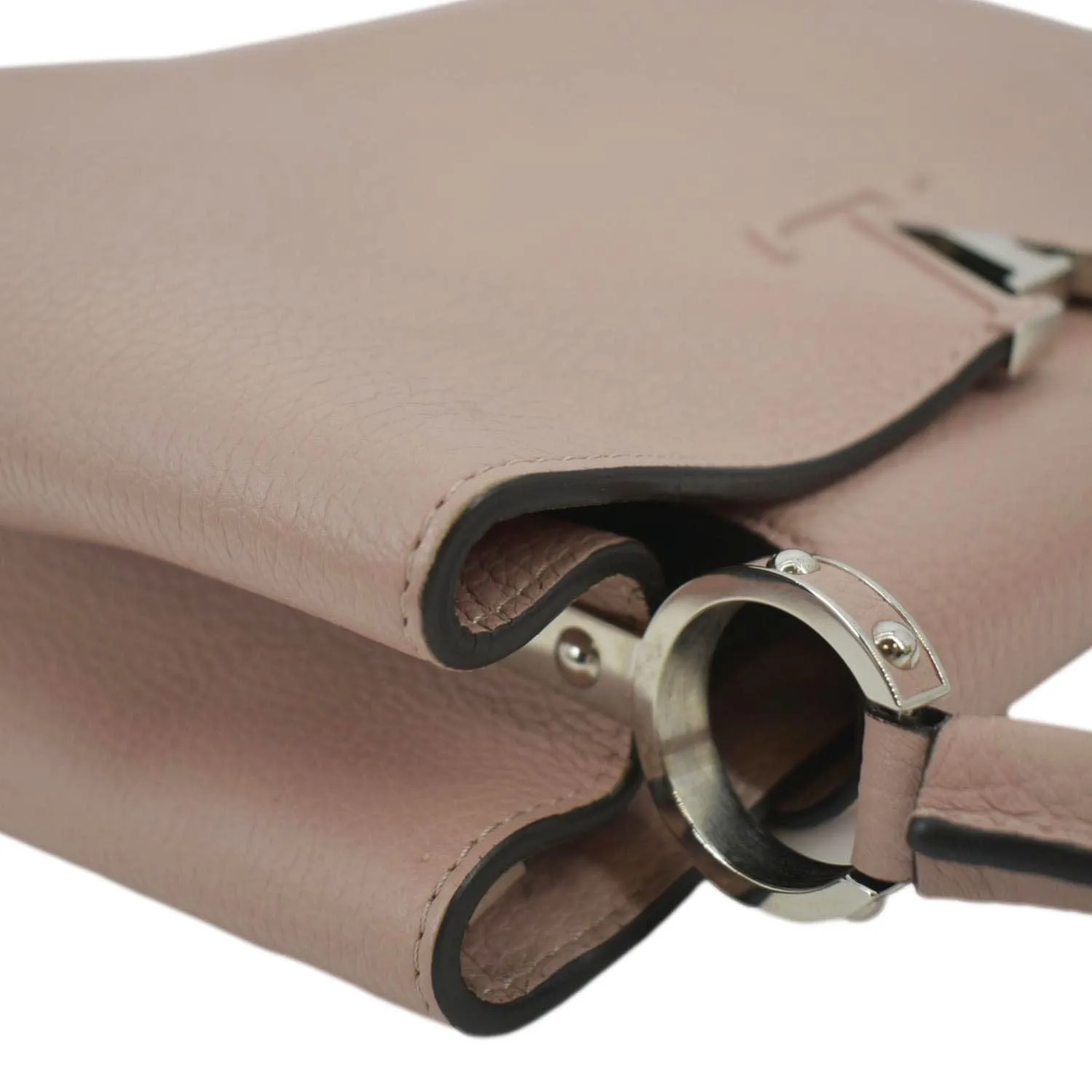 LOUIS VUITTON Capucines MM Taurillon Leather Shoulder Bag Soft Pink