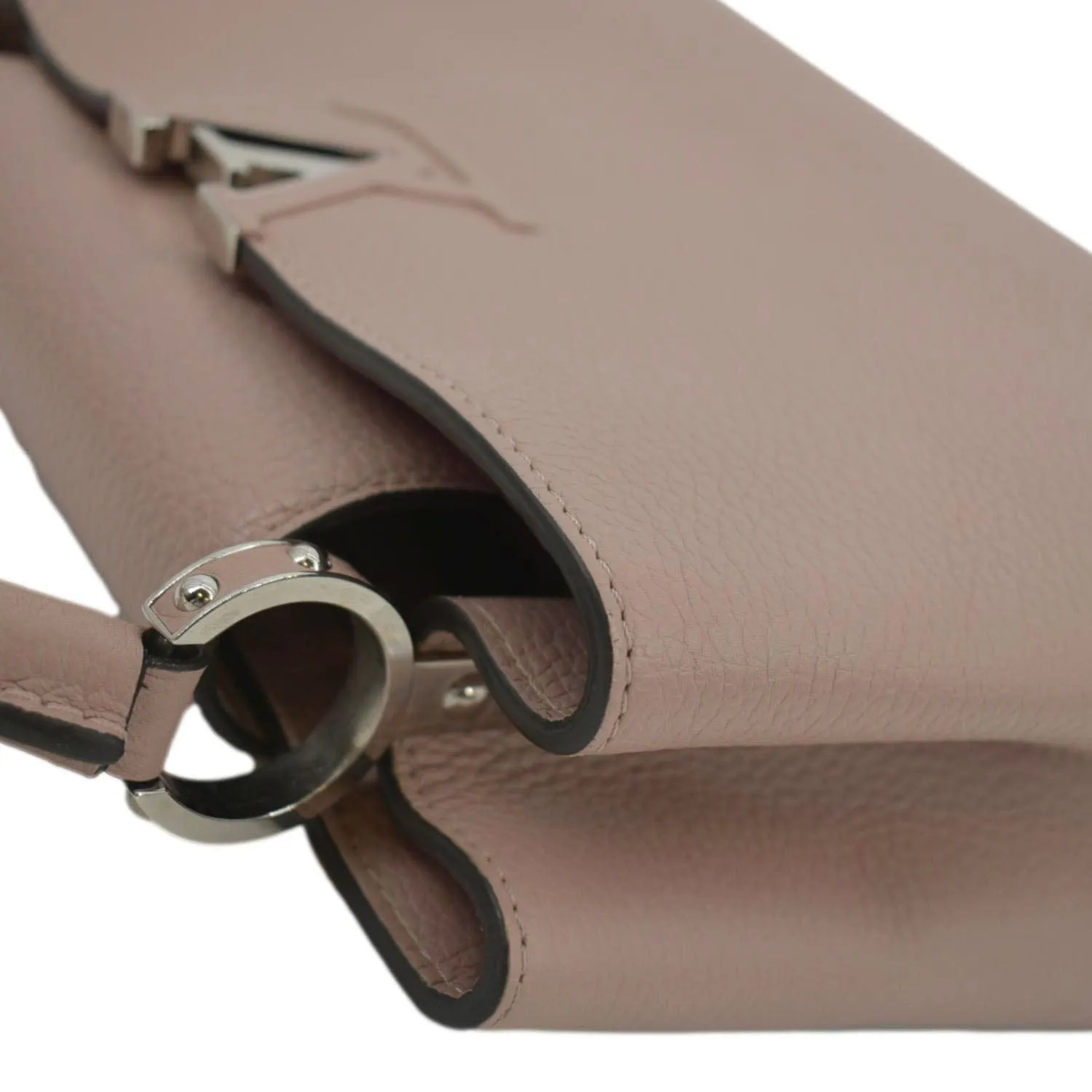 LOUIS VUITTON Capucines MM Taurillon Leather Shoulder Bag Soft Pink