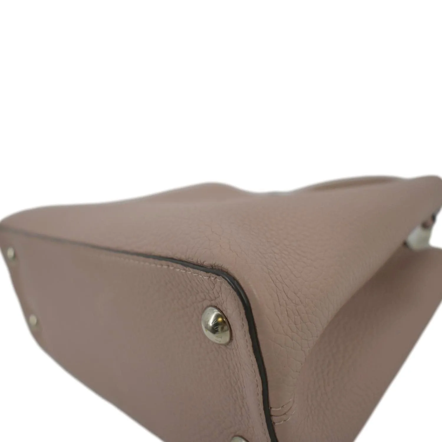 LOUIS VUITTON Capucines MM Taurillon Leather Shoulder Bag Soft Pink