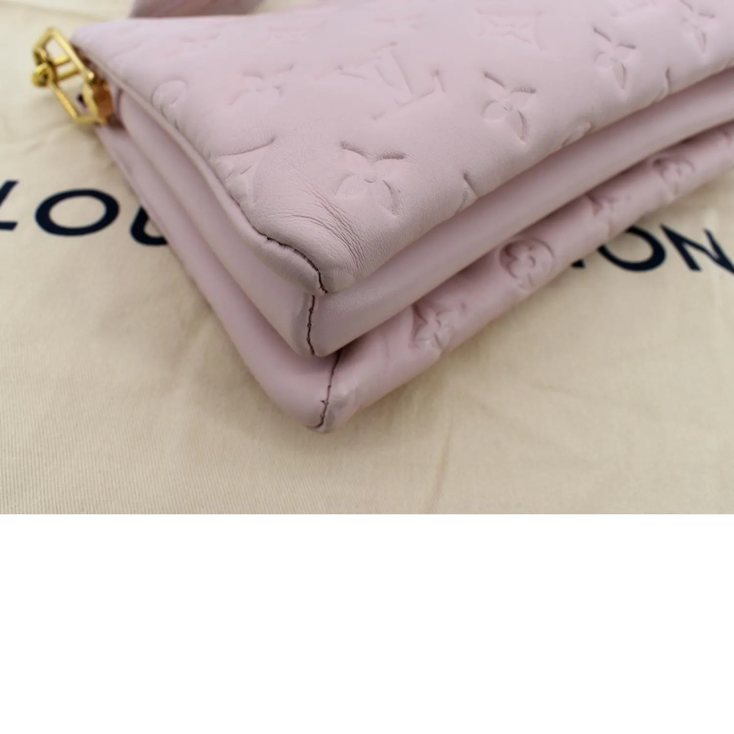 LOUIS VUITTON Coussin PM Monogram Embossed Shoulder Bag Pink