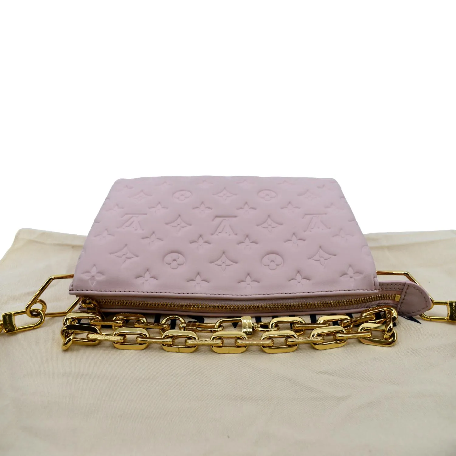 LOUIS VUITTON Coussin PM Monogram Embossed Shoulder Bag Pink
