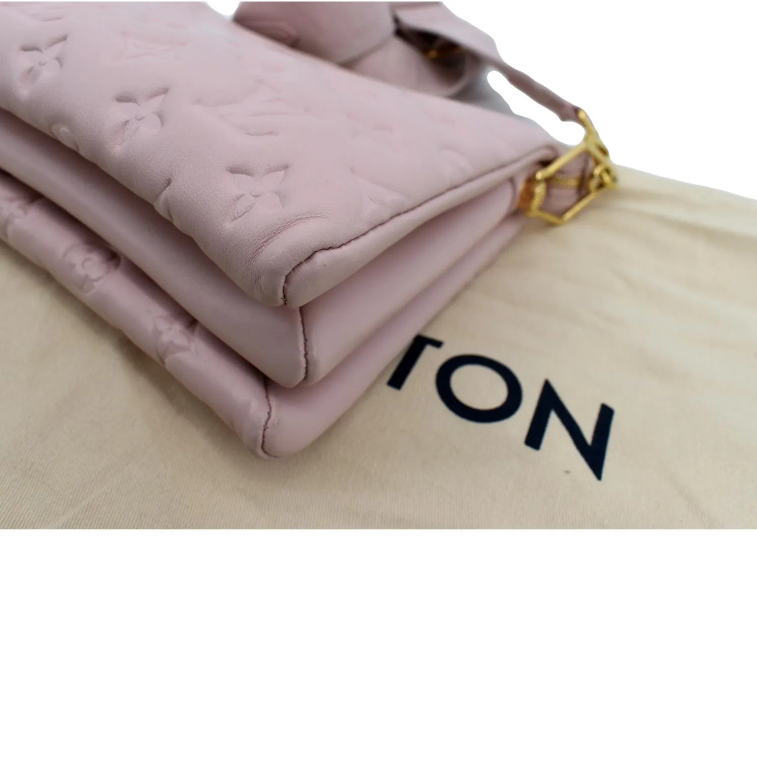 LOUIS VUITTON Coussin PM Monogram Embossed Shoulder Bag Pink