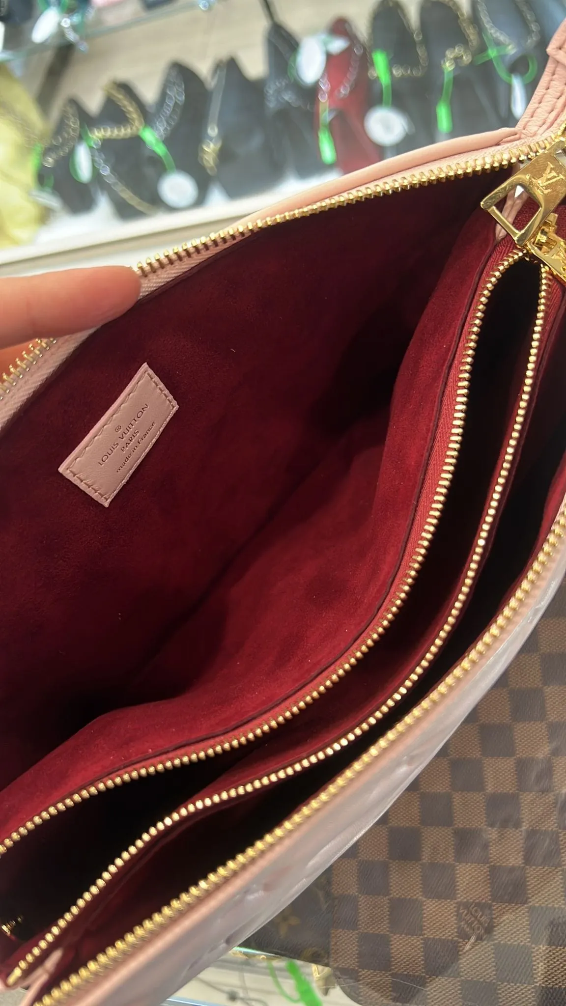LOUIS VUITTON Coussin PM Monogram Embossed Shoulder Bag Pink