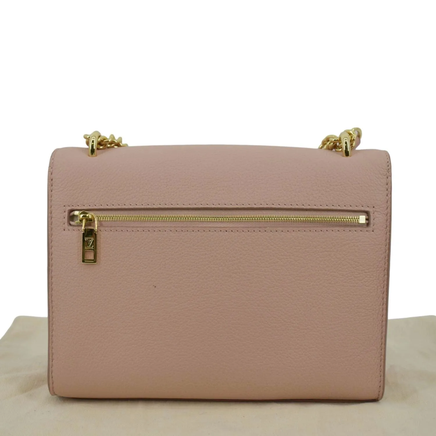 LOUIS VUITTON Mylockme Chain Calf Leather Chain Shoulder Bag Rose Trianon Pink