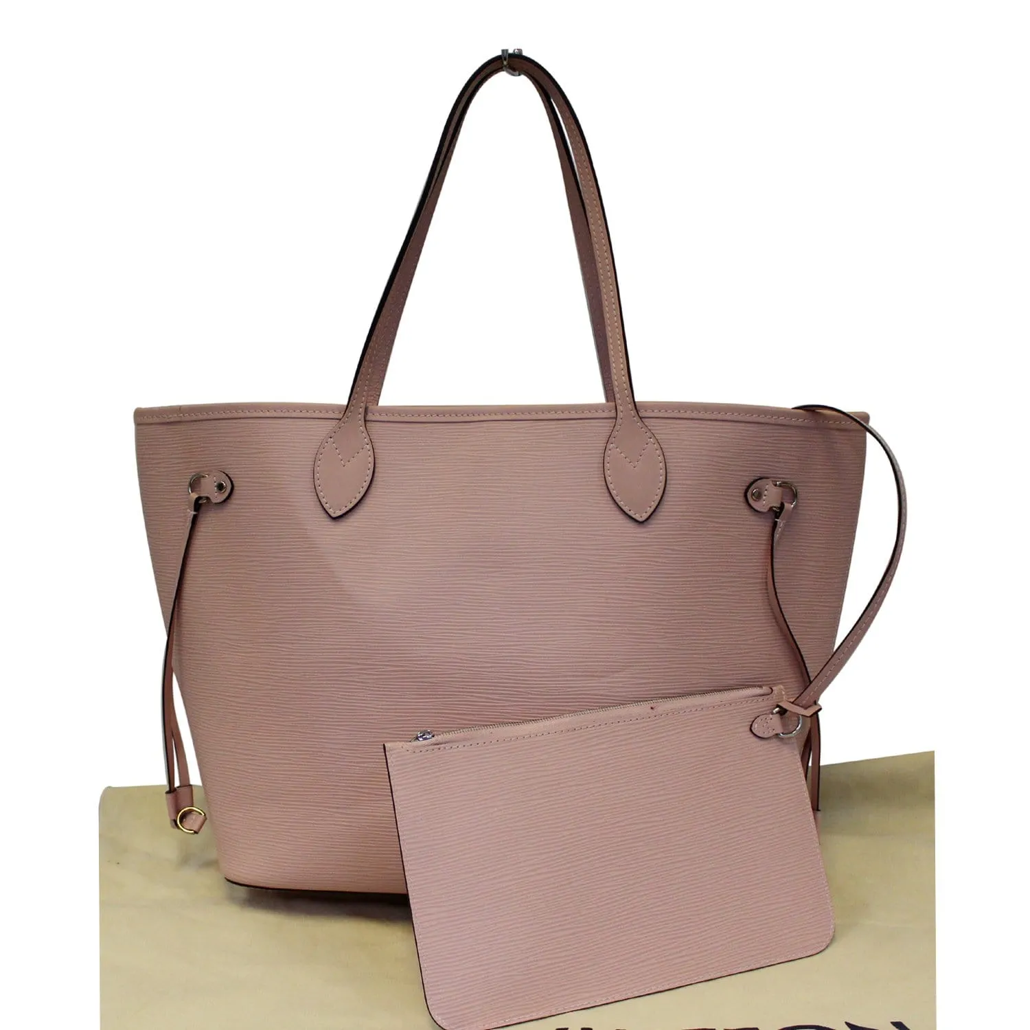 LOUIS VUITTON Neverfull MM Epi Leather Tote Shoulder Bag Pink